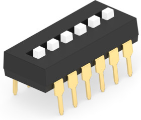DIP switche, Off-On, 6 pole, straight, 1 A/5 VDC, 1825360-4