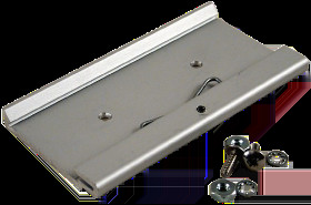 Rail clip, aluminum, (L x W x H) 100 x 51 x 8 mm, gray, 1427DIN100M