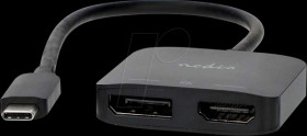 CCGB64385BK02 Adapter, USB-C &gt; 1x DP, 1x HDMI, 8K at 30 Hz, 20 cm