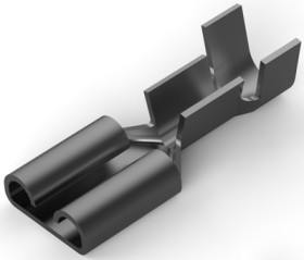 Uninsulated flat plug sleeve, 6.35 x 0.81 mm, 0.82 to 1.31 mm², AWG 18 to 16, brass, tin-plated, 41729