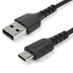 Kabel USB Złącze A USB A Złącze B USB C dł. 1m Wytrzymały kabel ładujący z USB-A na USB-C USB 2.0 kolor: Czarny