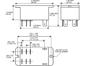 Przekaźnik mocy 240V ac DPST TE Connectivity 4W, montaż PCB 3800Ω Śruba