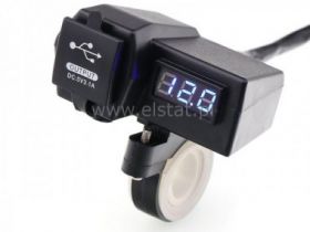 Ładowarka motocyklowa; 3,1A; woltomierz