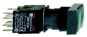 Przycisk kompletny ziel. podśw. prostokątny O 16, kryty z sam. powr.-12...24V -1NO XB6DW3B1B
