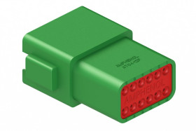 Złącze samochodowe 12-pinowe Amphenol Industrial 2-rzędowe Żeński 13A AT04 Montaż na kablu Połączenie zagniatane Złącze