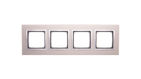 Simon 54 Nature Ramka Poczwórna Metal Satynowy Blask Drn4/79
