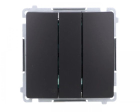 Simon Basic Łącznik potrójny (moduł) 10AX, 250V, szybkozłącza, czarny BMW31.01/49