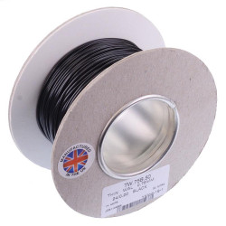 Black 0.75mm² Thin Wall Cable 24/0.2mm 50M