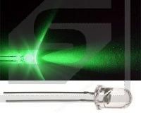 Dioda LED 5mm zielona SJ5036C clir PURE GREN;10000mcd;3.2V;525nm;RoHS