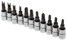 Zestaw nasadek 11 Piece 1/4 in Kwadratowy Drive RS PRO