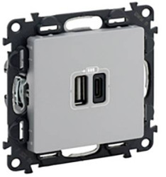 Legrand Gniazdo USB Valena Life Allure aluminiowy 753306