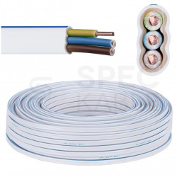 Kabel instalacyjny płaski YDYp 3x1,5mm2 biały 450/750V drut NKT instal PLUS krążek 100m