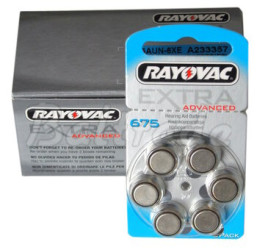66 x baterie do aparatów słuchowych Rayovac Extra Advanced 675