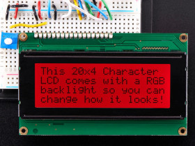 RGB backlight positive LCD 20x4 + extras (black on RGB)
