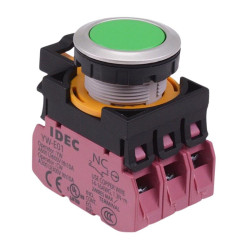 CW4B-A1E03G Green Metallic Maintained Push Button Switch 3NC IP65 IDEC