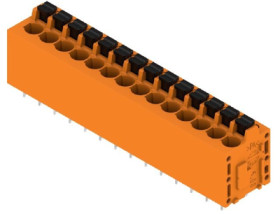 PCB terminal, 14 pole, pitch 5.08 mm, AWG 24-12, 20 A, spring-clamp connection, orange, 1331310000