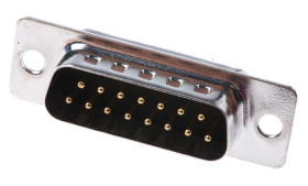 Złącze D-Sub 15-pinowe Męski Proste Przewlekany raster 2.77mm Złoto na niklu