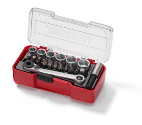 Zestaw nasadek rozmiar napędu 1/4 cala elementy: 19 Teng Tools typ napędu Kwadratowy