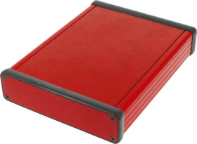 Aluminum enclosure, (L x W x H) 160 x 125 x 31 mm, red, IP54, 1455P1601RD