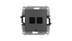 Icon Mechanizm Gniazda Podwójnego 2Xusb C-C, Bez Pola Opisowego Grafitowy Mat...