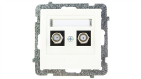 As Gniazdo Antenowe Podwójne Typu F Ecru Gpa-2Gf/M/27