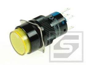 Przełącznik LAS1-AY-11Y/12V;ON-(ON) żół.;podśw.LED 12V;5A/250V;chwilowy