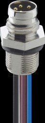 0830 03 T8CW 0,5M Receptacle connector, M8, 3 pin, male, 0,5 m