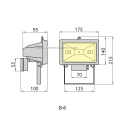B-6 300W szary R7s Brilum IP44