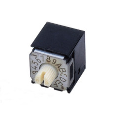 Przełącznik obrotowy, 100 mA, 5V dc, 16-położeniowy, Nidec Components SA-7000