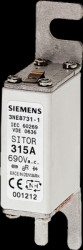 NH fuse NH000, 315 A, aR, 440 V (DC), 690 V (AC), 200 kA breaking capacity, 3NE8731-1