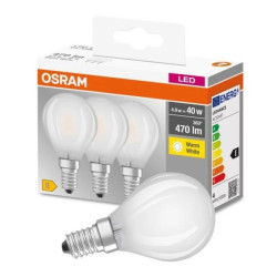 3PAK Żarówka LED E14 P45 4W = 40W 470lm 2700K Ciepła OSRAM Base