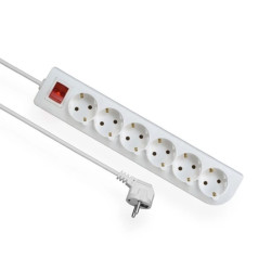 Przedłużacz z wyłącznikiem 6-gniazd z/u SCHUKO 2m /OMY 3x1/ PSCH-602W
