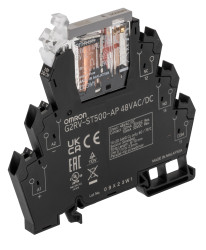 Przekaźnik interfejsowy elektromechaniczny 48V ac/dc Omron SPDT 30V 50mA Szyna DIN bieguny 1 Elektromechanika Wciskane
