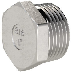 Sealing plug, L 18.5 mm, 20 bar, stainless steel, for compressed air/liquids, 118559