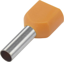 TRU COMPONENTS 1091317 Podwójna końcówka TE050-08OR, z częściową izolacją , 0.5 mm² x 8 mm, 100 szt.