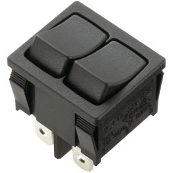 TruComponents 751617 Rocker switch,Panel Mount,Off/On,2xSPST,Quick Connect