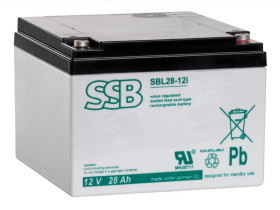 Akumulator AGM 12V 28Ah SSB SBL28-12i (gwint wewnętrzny M5)