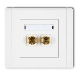 FLEXI Gniazdo głośnikowe pojedyncze (typu banan - czerwony i czarny, pozłacane, 4 mm2, skręcane) biały FGG-4