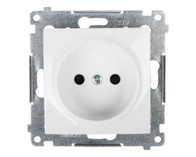 Simon 54 Gniazdo pojedyncze b/u 16A IP20 z przesłoną torów białe DG1Z.01/11