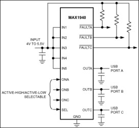 Triple USB Switch with Autoreset and Fault Blanking