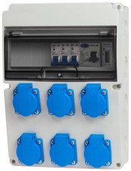 Rozdzielnica stacjonarna 11M 6x230V +licznik L1 i zabepieczenia RSW006FCL003/1F