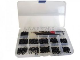 Zestaw śrubek/ nakrętek M2 do M3 czarnych 550szt