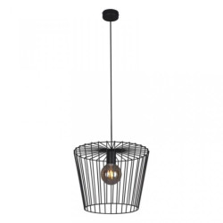 Lampa wisząca SOUL BLACK z drucianym koszykiem w kolorze czarnym do jadalni, gwint E27 K-4641 Kaja Lighting