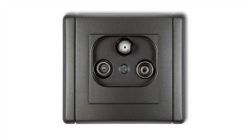 Flexi Gniazdo Antenowe Rtv-Sat Końcowe Multimedialne (Internet) Grafitowy 11Fgm