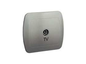 AKORD Gniazdo pojedyncze montaż na łapki lub wkręty aluminiowy metalik AAK3/26 KONTAKT SIMON