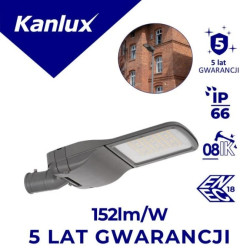 Oprawa uliczna LED z gniazdem ZHAGA PRO-S S 60W-ZH NW 9120lm 4000K IK08 IP66 IIkl. ochr. ENEC 5 lat Gwar. 39299