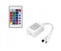 MOD-LEDRGB24 Sterownik taśm LED RGB z pilotem IR - 24 klawisze (kolor czarny)