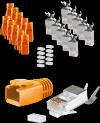 BS72067-10O RJ45 plug, orange, 10 pieces