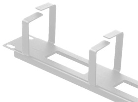 Organizator kabli RACK 19 1U metalowy szary z 5 uchwytami i przepustami