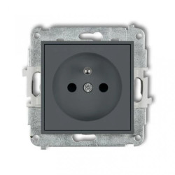 ICON Mechanizm gniazda pojedynczego z uziemieniem 2P+Z (przesłony torów prądowych) grafitowy mat 28IGP-1zp